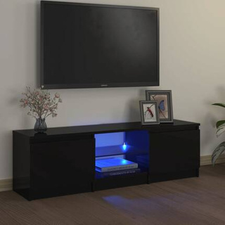 vidaXL Szafka pod TV z oświetleniem LED, czarna, 120 x 30 x 35,5 cm
