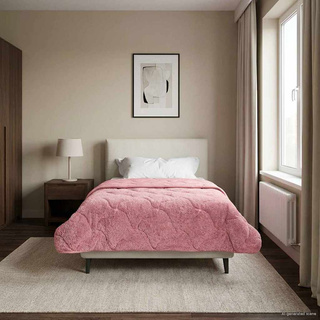 Zimowa Kołdra Różowy 140 x 220 cm Mikrofibra i Fleece Teddy