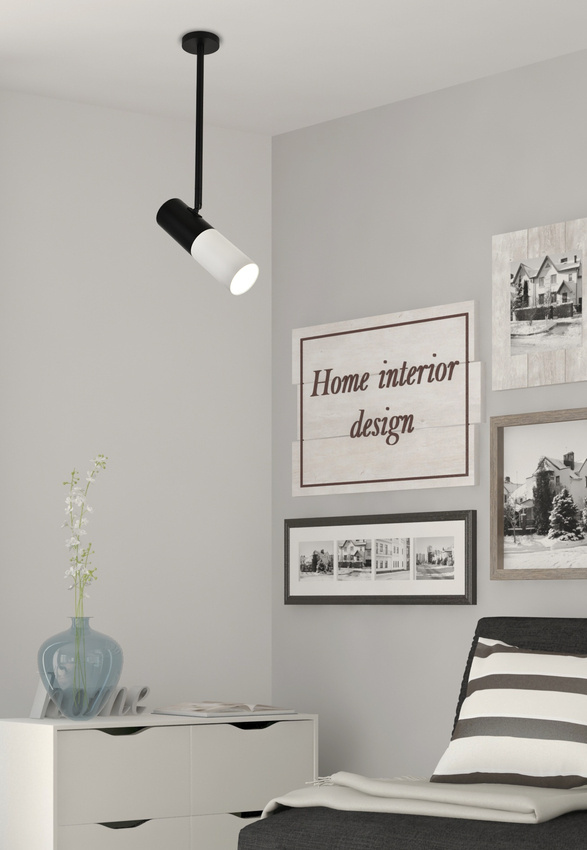 Lampa wisząca regulowana tuba czarno-biała Candellux 31-78353