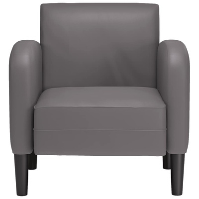 Sofa Fotel z Podłokietnikami Szary 54 cm Skóra ekologiczna