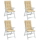 Poduszki na krzesła z wysokim oparciem, 4 szt., beżowy melanż