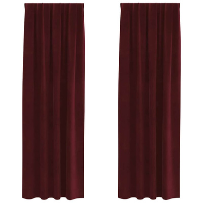 Zasłony zaciemniające 2 pcs Czerwone wino 140 x 260 cm Aksamit