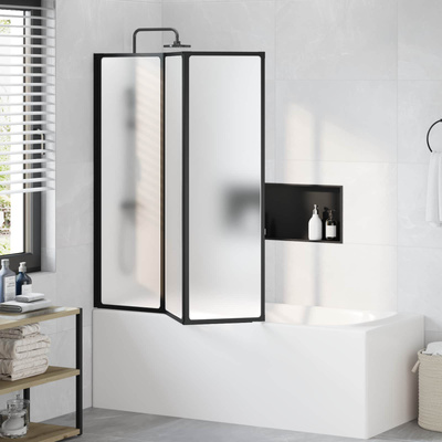 Parawan prysznicowy Czarny 132 x 2 x 140 cm Aluminium i PP