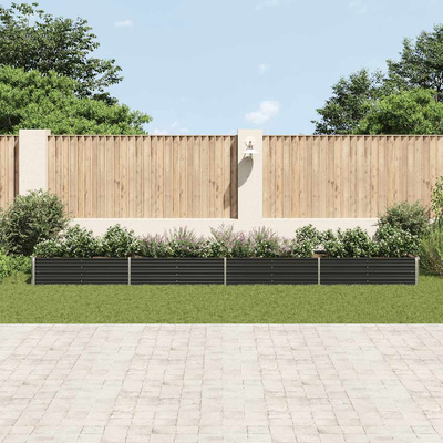 Podwyższona donica z galwanizowanej stali 600x80x45 cm antracyt