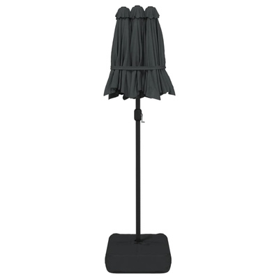 Podwójny parasol ogrodowy, antracytowy, 316x145 cm