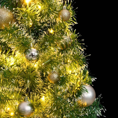 vidaXL Sztuczna choinka ze 150 LED, bombkami i śniegiem, 150 cm model standard