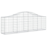 Kosze gabionowe, 9 szt, 200x30x60/80 cm, galwanizowane żelazo