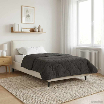 Letni Kołdra Antracyt 155 x 220 cm Mikrofibra i Fleece Teddy