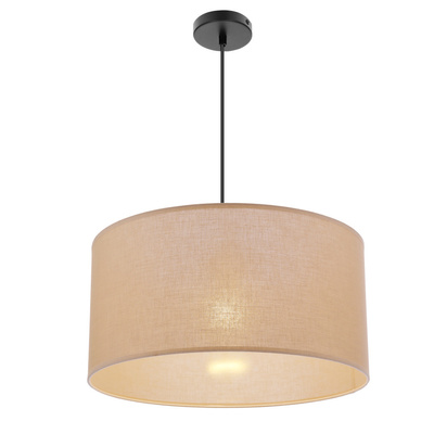 SHANTI lampa wisząca czarny 1x40W E27 abażur beżowy  31-38685