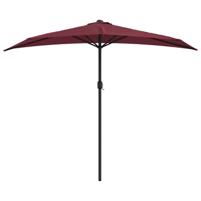 Półparasol balkonowy, aluminium, bordo, 270x144x222 cm
