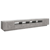 vidaXL Szafka pod TV z oświetleniem LED, szarość betonu, 260x35x40 cm