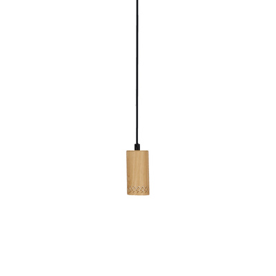 Lampa wisząca drewniana oprawa 1xGU10 10cm Tubo 31-78568