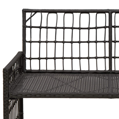 Ławka ogrodowa 2 -Seater 116 x 55 x 82 cm Stal i poli rattan