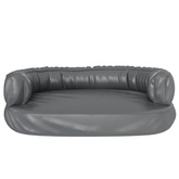 vidaXL Ergonomiczne legowisko dla psa, szare, 60x42 cm, sztuczna skóra