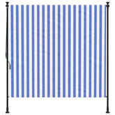 vidaXL Roleta zewnętrzna, niebiesko-biała, 200x270 cm, tkanina i stal