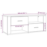vidaXL Szafka pod TV, biała, 100x35x40 cm, materiał drewnopochodny wariant 4