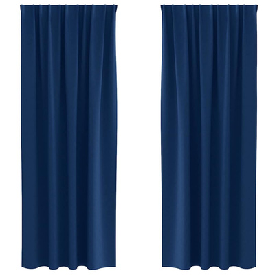 Firany blackout z kółkami 2 pcs Ciemnoniebieski 225 x 140 cm