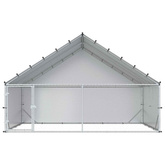 Kurnik z dachem srebrny 300 x 200 x 190 cm Stal ocynkowana
