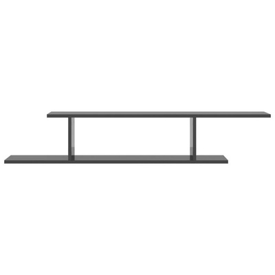 vidaXL Wisząca szafka pod TV, szara z połyskiem, 125x18x23 cm
