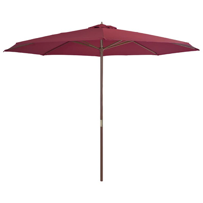 Parasol ogrodowy na drewnianym słupku, 350 cm, burgundowy