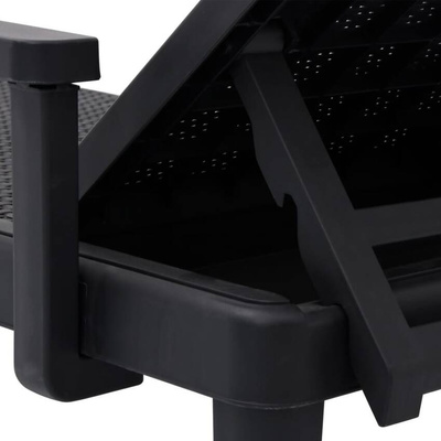 vidaXL Leżak, czarny, 159x68x83,5 cm, polipropylen