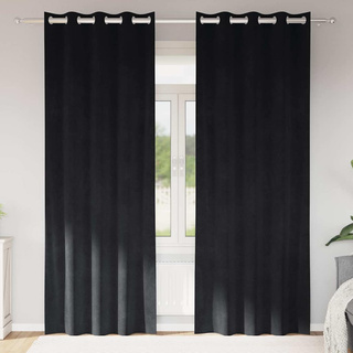 Zasłony zaciemniające 2 pcs Czarny 140 x 260 cm Aksamit