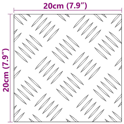 Stopień Kwadrat 2 pcs Srebrny 20 x 20 cm Aluminium