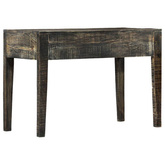 vidaXL Biurko, czarne, 110 x 50 x 75 cm, lite drewno mango