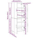 Highboard Stare drewno 69,5 x 34 x 180 cm Drewno inżynieryjne