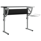 vidaXL Biurko kreślarskie, czarno-szare, 110x53x(58-87) cm