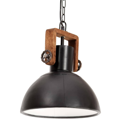 Industrialna lampa wisząca, 25 W, czarna, okrągła, 30 cm, E27