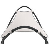 vidaXL Leżak bujany z kółkami, stal i tkanina textilene, kremowy