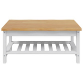 Stolik kawowy EKAI Biały 100 x 60 x 45,5 cm Lite drewno sosnowe