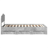 Ramka łóżka Betonowy szary 75 x 190 cm Drewno inżynieryjne