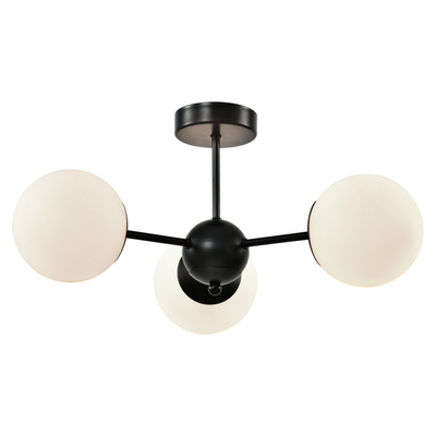 Calari lampa wisząca czarny 3x40W E14 klosz biały 33-37459