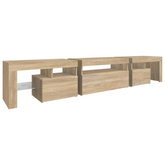 vidaXL Szafka pod TV z oświetleniem LED, dąb sonoma 215x36,5x40 cm