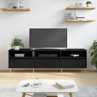 vidaXL Szafka pod TV, czarna, 150x30x44,5 cm, materiał drewnopochodny