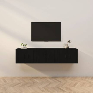 vidaXL Wiszące szafki telewizyjne, 3 szt., czarne, 57x34,5x40 cm