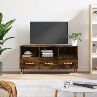 vidaXL Szafka pod TV, przydymiony dąb, 102x36x50 cm wariant 4