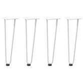 Nogi do stolika kawowego w kształcie spinki do włosów 4 szt. Białe 42 cm Stal lite