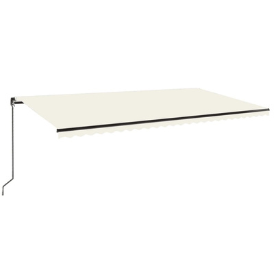 Ręcznie zwijana markiza z LED, 600x350 cm, kremowa