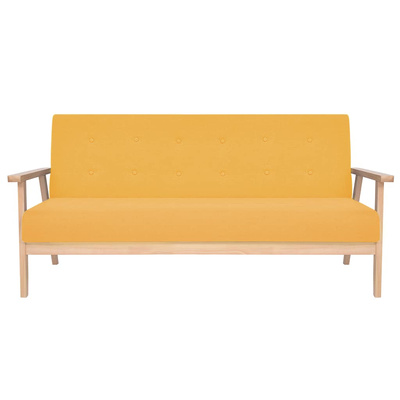 3-osobowa sofa tapicerowana, żółta
