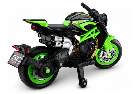 Motor Na Akumulator HC8051 Dla Dzieci Czarny Ścigacz Światła Led Dźwięki