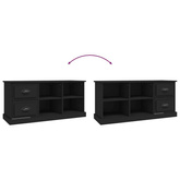 vidaXL Szafka pod TV, czarna, 102x35,5x47,5cm, materiał drewnopochodny