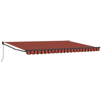 Zwijana markiza, pomarańcz i brąz, 4,5x3 m, tkanina i aluminium