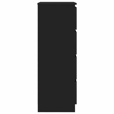 Komoda, czarna, 60x35x98,5 cm, materiał drewnopochodny