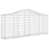 Kosze gabionowe, 4 szt, 200x30x80/100 cm, galwanizowane żelazo