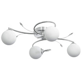 Lampa sufitowa, okrągłe szklane klosze, 4 żarówki LED, G9