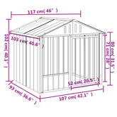 Buda dla psa, z dachem, czarna, 117x103x102 cm, stal