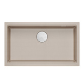 Zlewozmywak granitowy LOGAN 110 – jednokomorowy, wpuszczany, pearl beige/elementy stalowe, Quadron